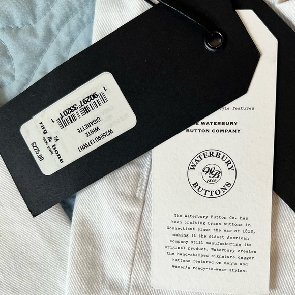 24 NWT Rag & Bone White High Rise Slim Fit Cigarette Jeans - Picture 9 of 13